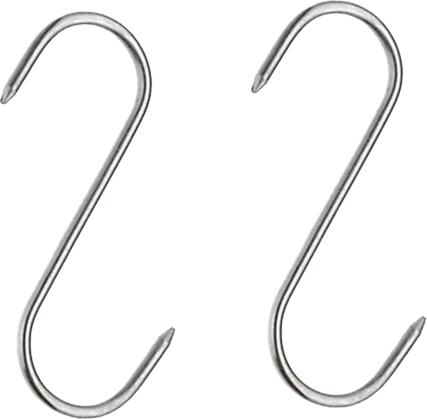 Set von zwei Räucherhaken für Fleisch, Metzgerei DEPOX®, 16 cm, Stahl