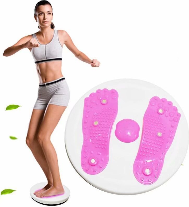 Meshowee Hüfttrainer: Fitness Waist Twisting Disk für die schlanke Taille, Ø 28cm(Fitness Drehscheibe)Rosa