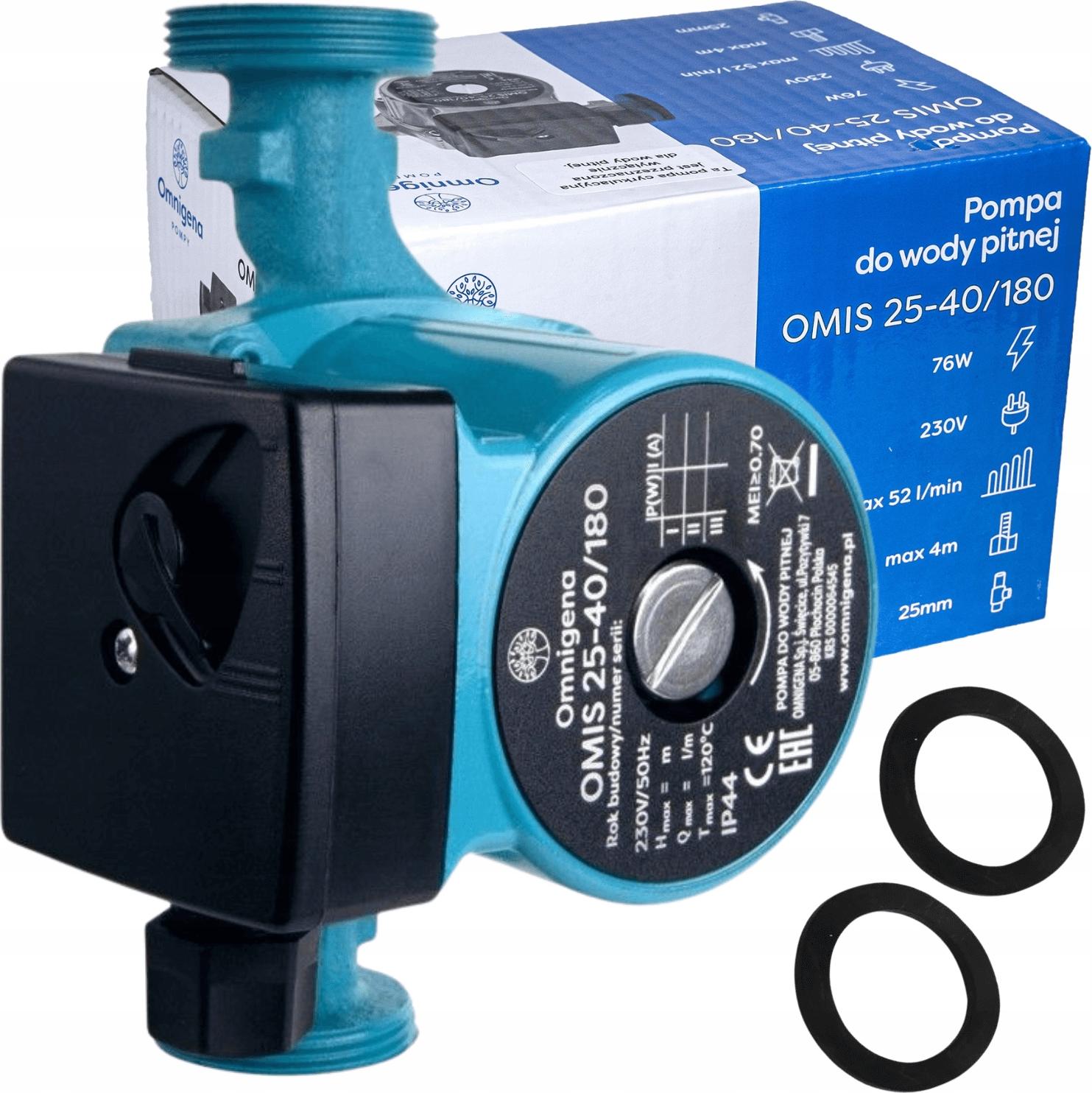 Omnigena OMIS 25-40/180 Umwälzpumpe für Trinkwasser, sparsamer Umwälzofen