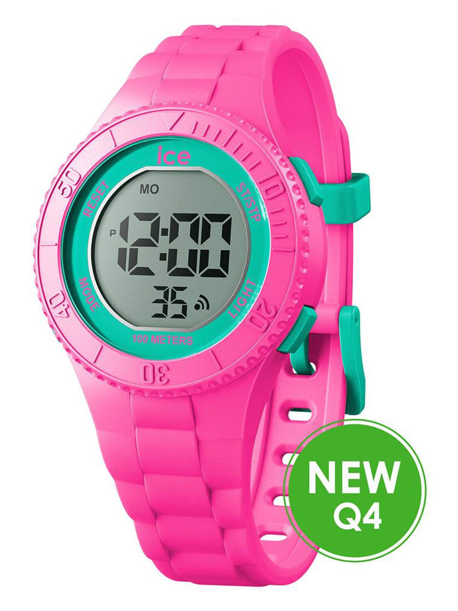 Hodinky Ice-Watch 021275 ICE digit Pink turqouise malé dievčenské hodinky s budíkom ružové