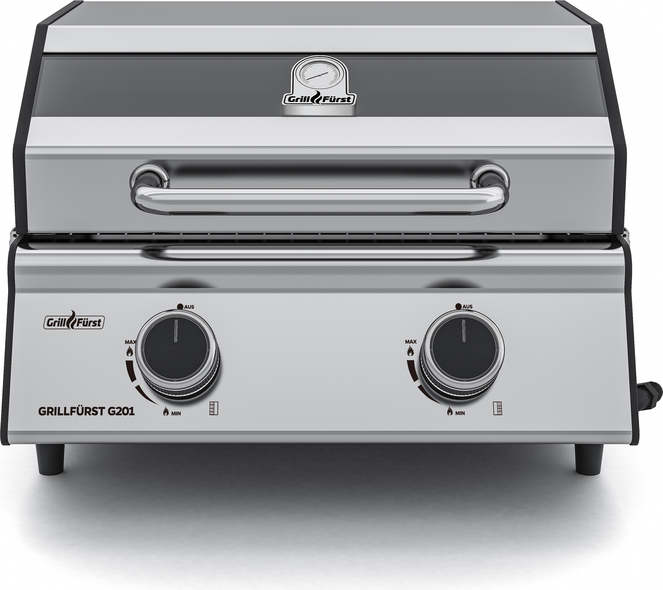 Grillfürst G201E 2-Brenner Gasgrill portabel v2 - Campinggrill / Balkongrill 50mbar