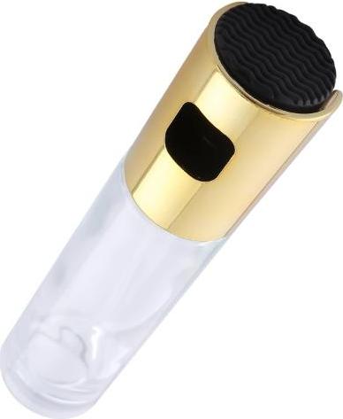 Sklenená fľaša na olivový olej v spreji so zlatým uzáverom