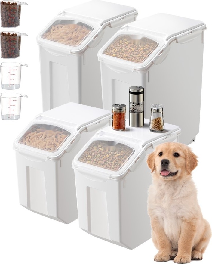 StarTech Vorratsbehälter Set 4 Stk. - 2x20L und 15Lx2 - Luftdichter Mehlbehälter für Zutaten - Stapelbare Aufbewahrungslösungen ZMXMX4G100LB8XB2XV0