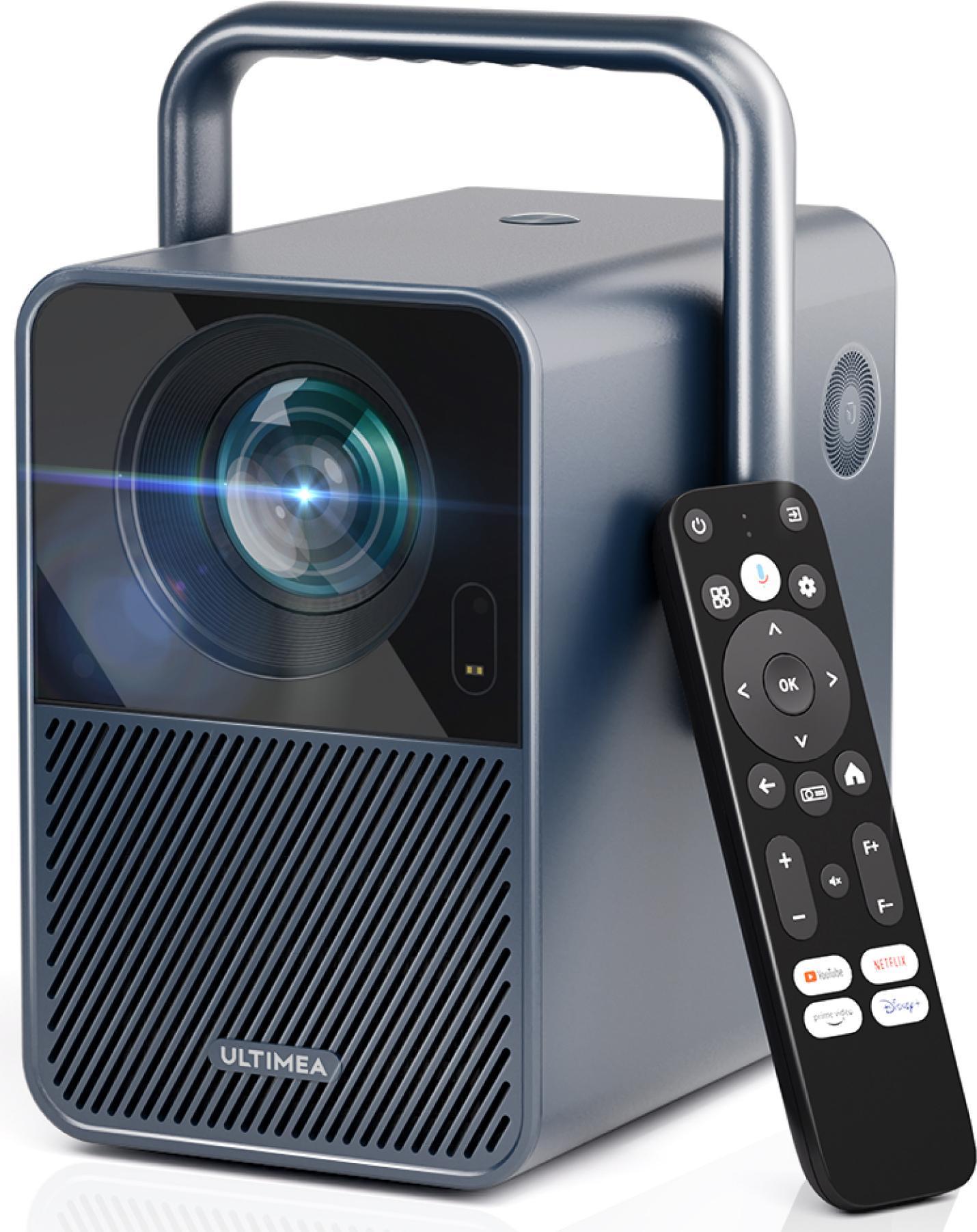 Projektor Poseidon E40, Android TV 11.0 s Netflixom, Dolby Audio projektor, 2000:1, 1920 x 1080 px, dizajn s rukoväťou na prenášanie, prenosný projektor Native 1080P