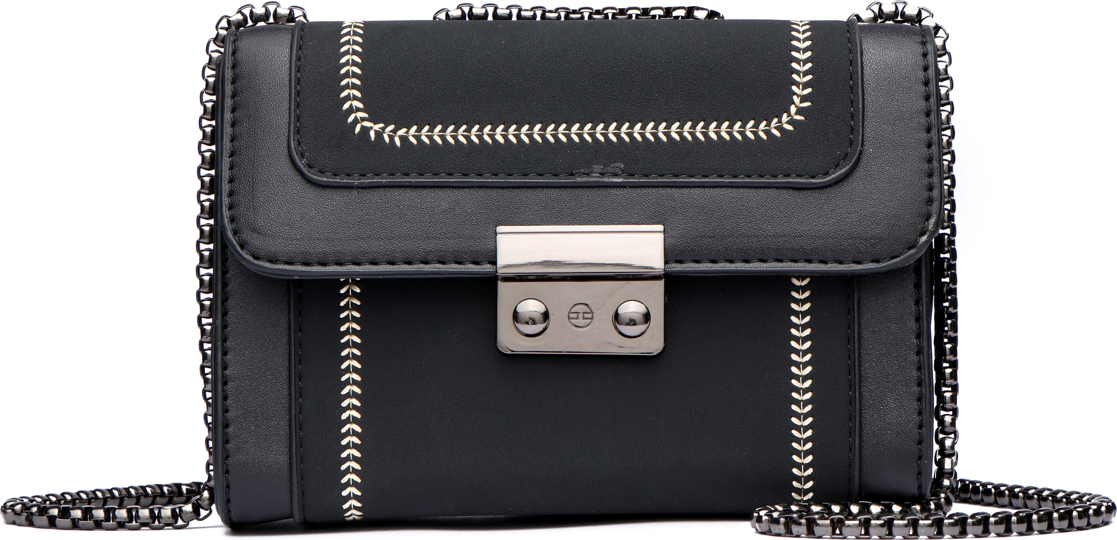 Umhängetasche Kini Materialmix mit Stickerei von collezione alessandro