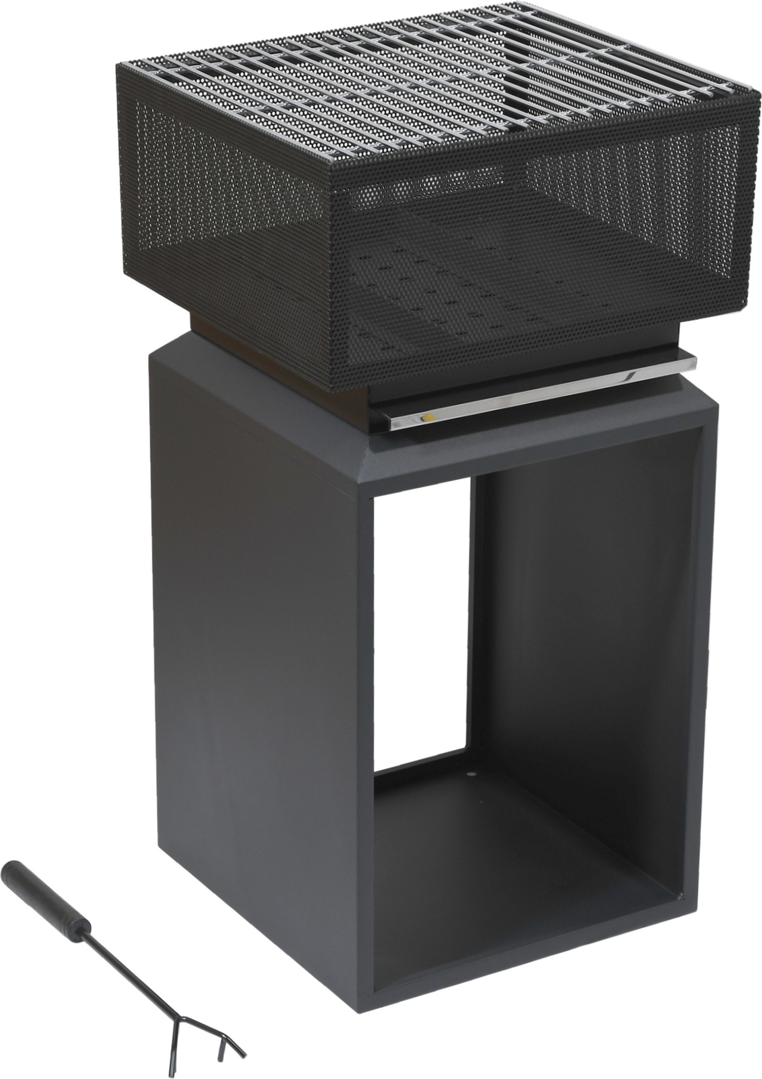 PADU Cattara Kamin WÜRFEL mit Gitter 74cm 13007