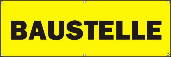 INDIGOS UG Werbeplane / Gerüstplane - p067 - BAUSTELLE - NEU - 200 cm x 67 cm - für Baustelle, Garten, Zaun oder Veranstaltung