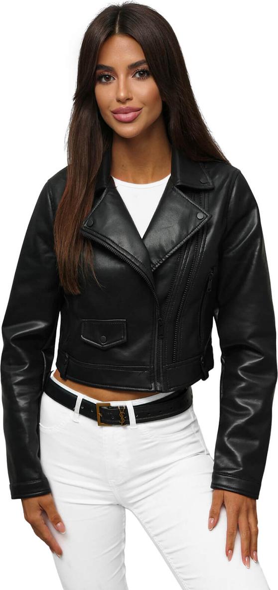 Damen Lederjacke Schwarz OZONEE JS/11Z8128Z XL