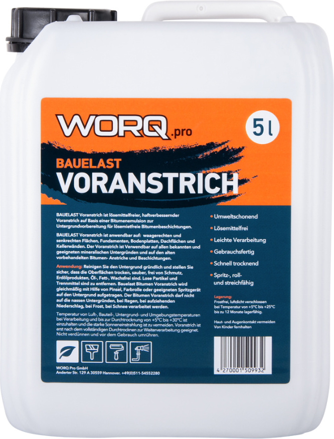 Worq Pro GmbH Bauelast Bitumen Voranstrich - TOP Bitumen Grundierung BEVA-5000