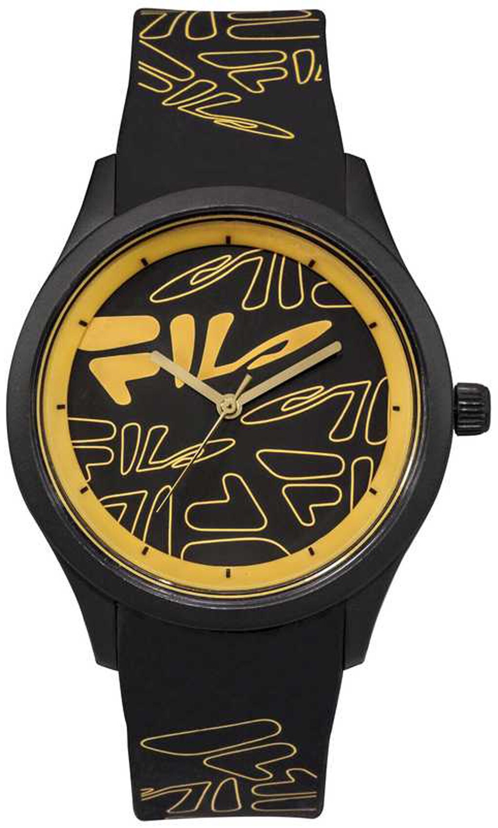 Fila Herren Armbanduhr FILASTYLE 40 mm Armband Silikon 38-129, Farbe:schwarz/orange 38-129-201