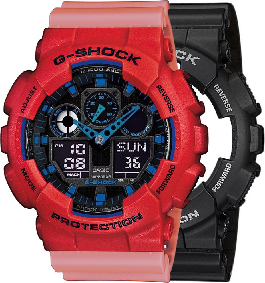 Zegarek Casio G-Shock SET GA-100-1A2ER + BEZEL 10395289 + PASEK 10498150 20BAR