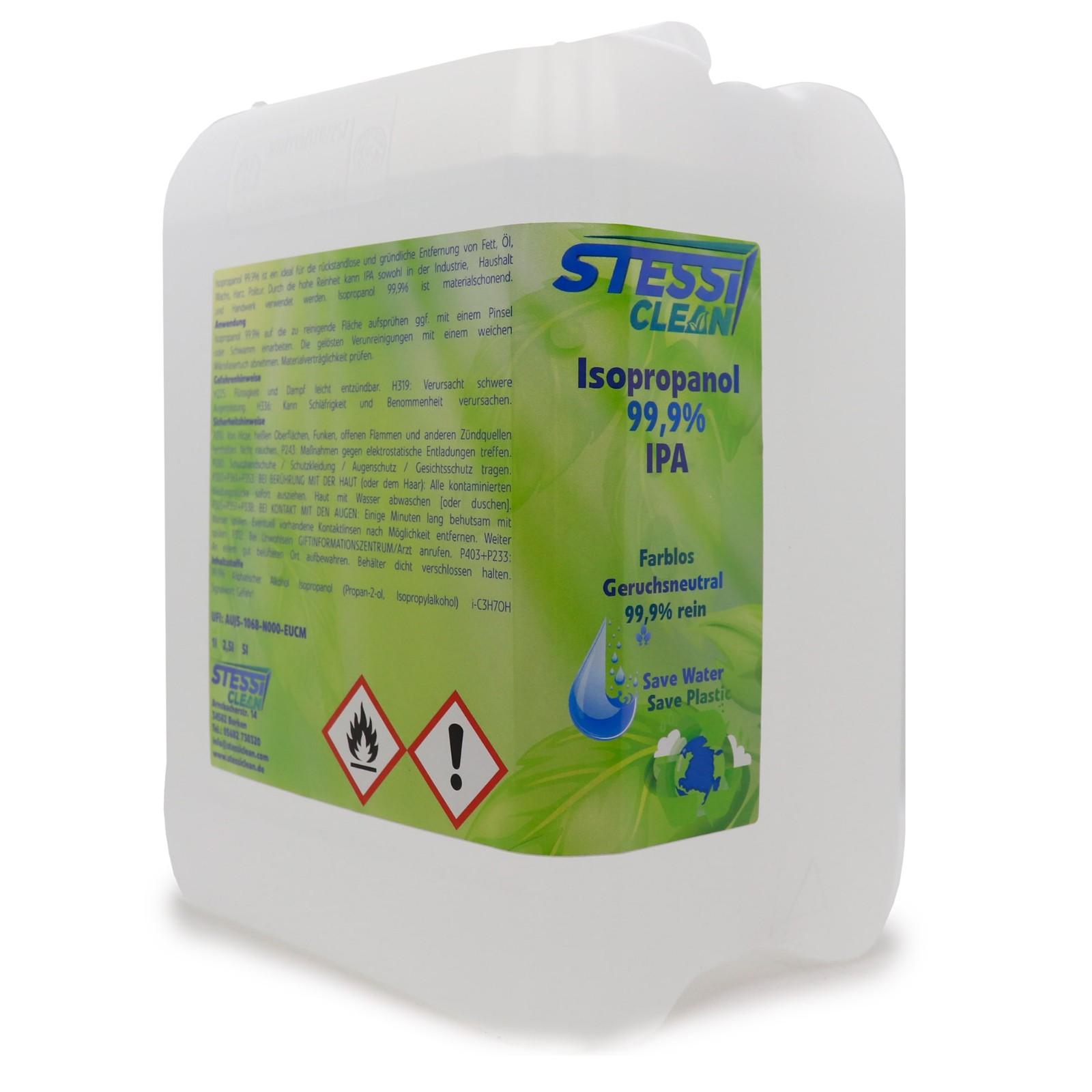 Isopropanol Isopropylalkohol IPA 99,9% 5l StessiClean 3D Druck Entfetter