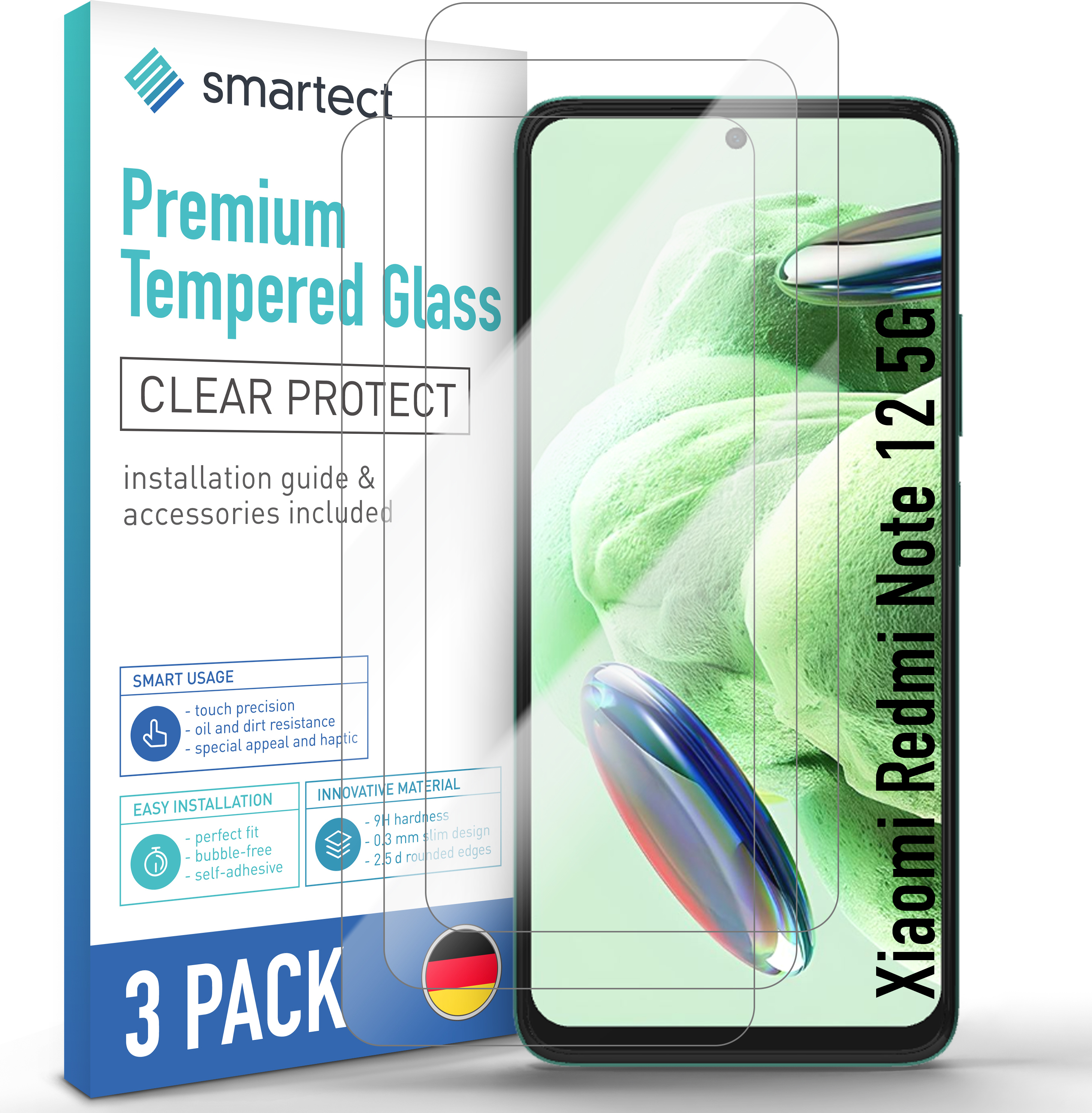 3+3 Displayschutzfolien Für Xiaomi Redmi Note 12 + Kamerafolie – 9H Härte, Anti-Fingerprint, HD Klar