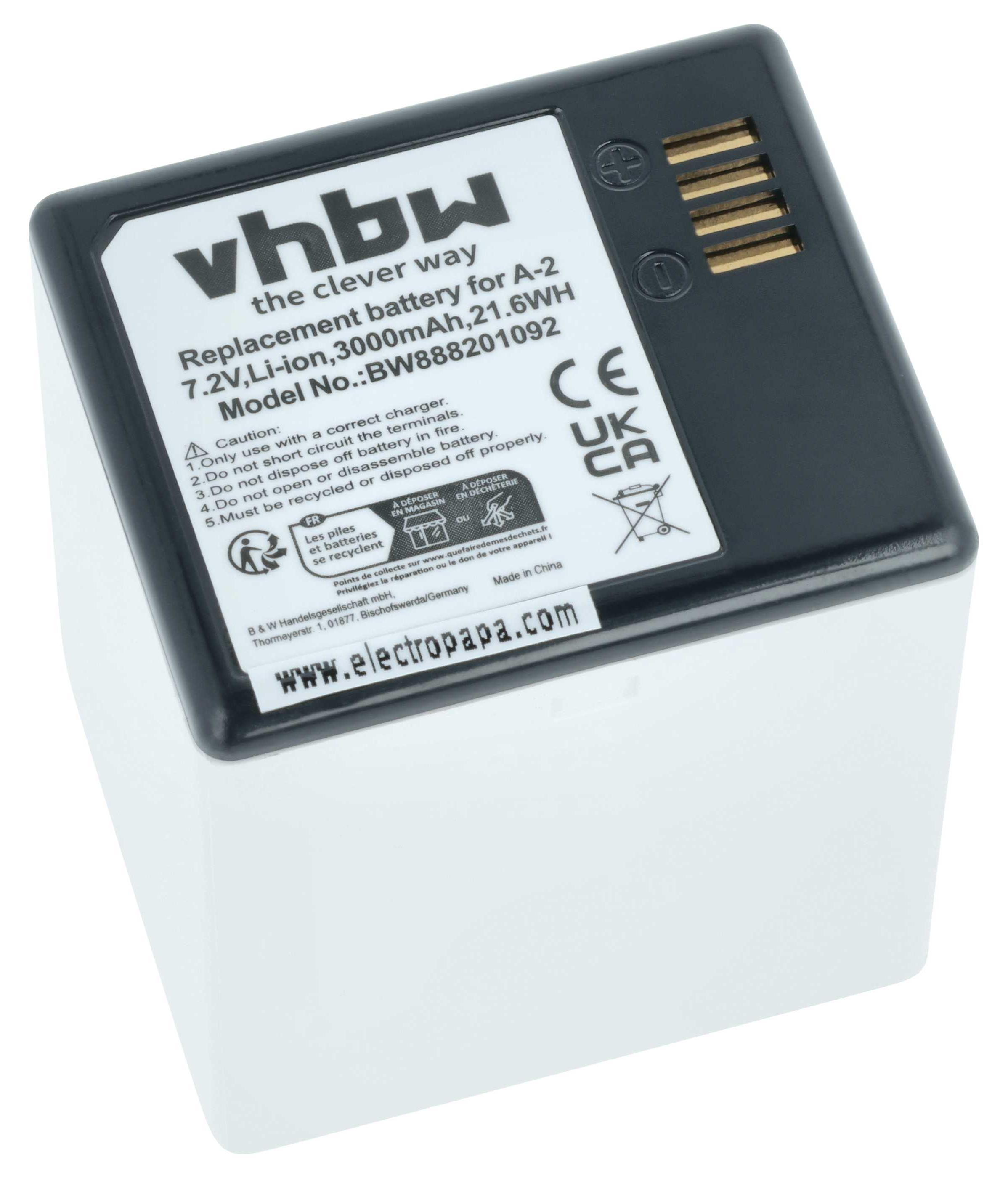 vhbw Akku Ersatz für Arlo A-2 für Knopfkamera, getarnte Kamera (3000 mAh, 7,2 V, Li-Ion) 165488200-2