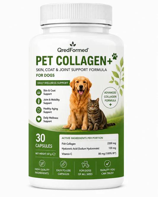 ZIMETER PET COLLAGEN+ - Haut-, Fell- & Gelenkunterstützung für Hunde - 30 Kapseln