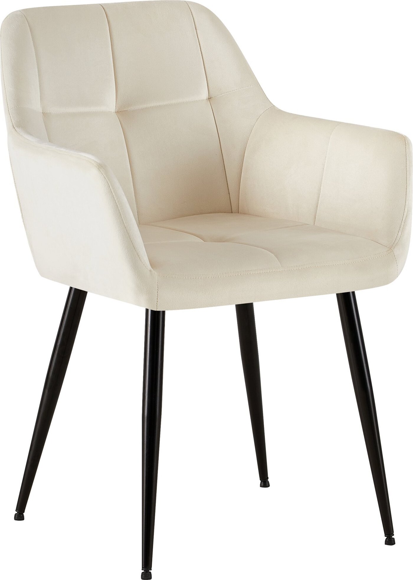 CLP Besucherstuhl Emia mit Ziernähten,creme Samt