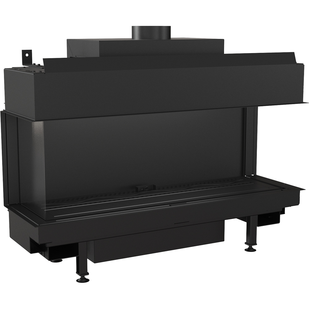 Plynový krb LEO 100 trojstranný na propán bután ∅ 100/150 9,5 kW