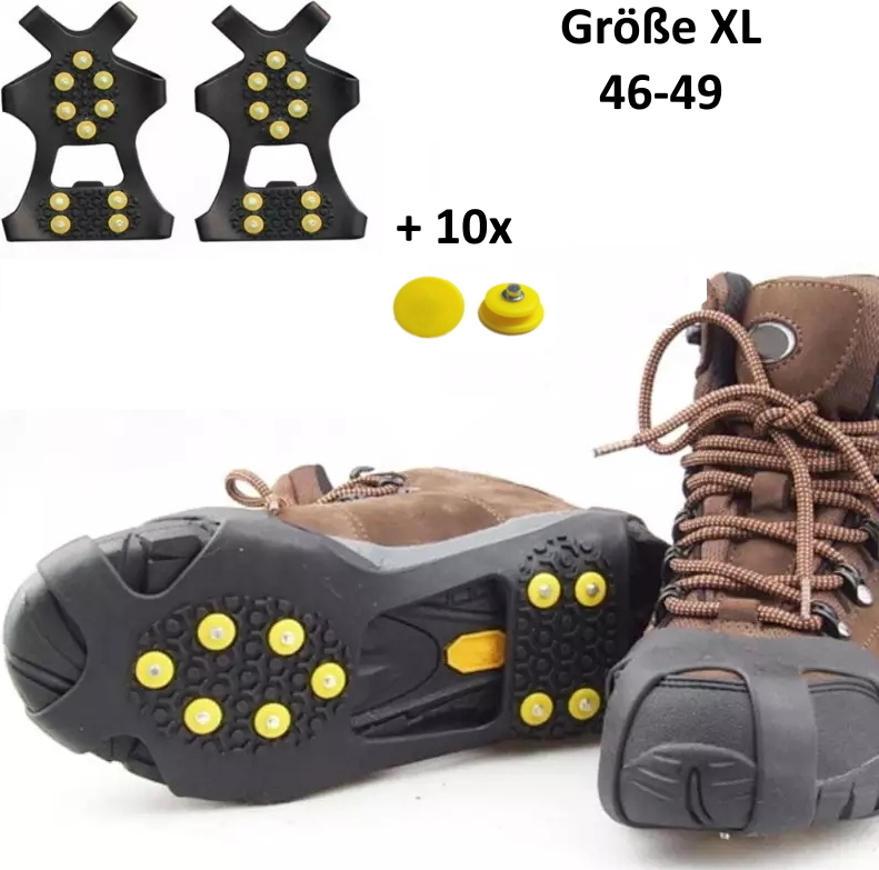 Anti Rutsch Schuh Spikes Schuhspikes Eiskrallen Ice Grips für Winter Sports S-L 