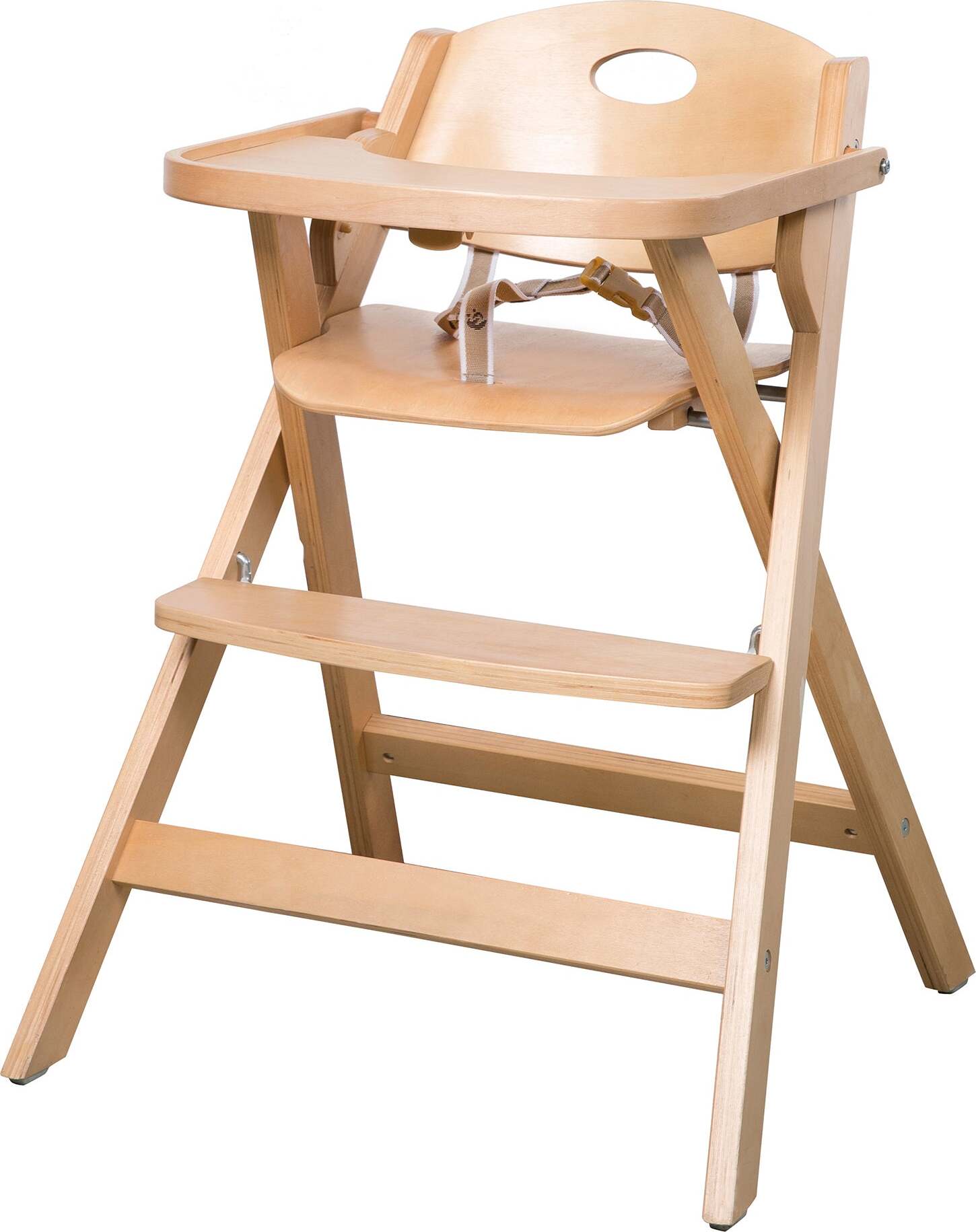 roba Klapphochstuhl, Hochstuhl platzsparend klappbar, Baby- & Kinderhochstuhl Holz natur 7520