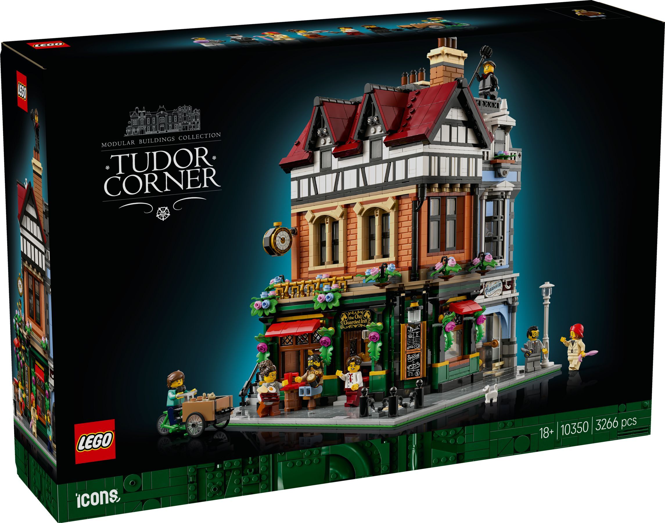 LEGO ICONS Dom na rohu v tudorovskom štýle, Stavebnica, 18 rok / roky, Plast, 3266 kusov, 3,81 kg