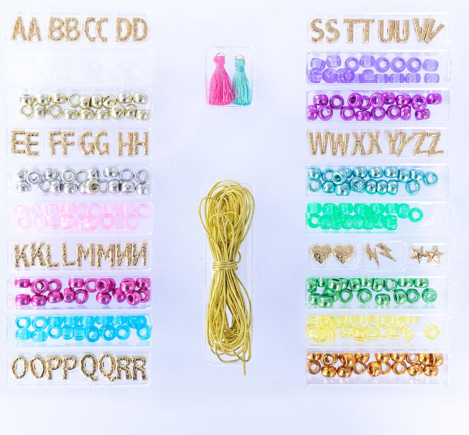 Big Buy Cooking Set zum Basteln von Goldarmbändern, über 300 Perlen, 7 m elastisches Band 499841