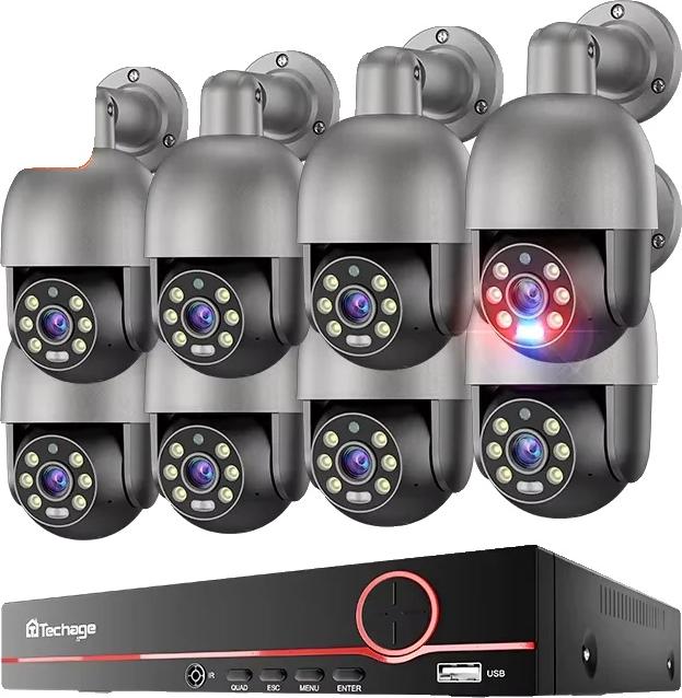 Bezpečnostný kamerový systém, 8 kanálov, plne farebné nočné videnie, 8CH 8 kamier 5MP, žiadne