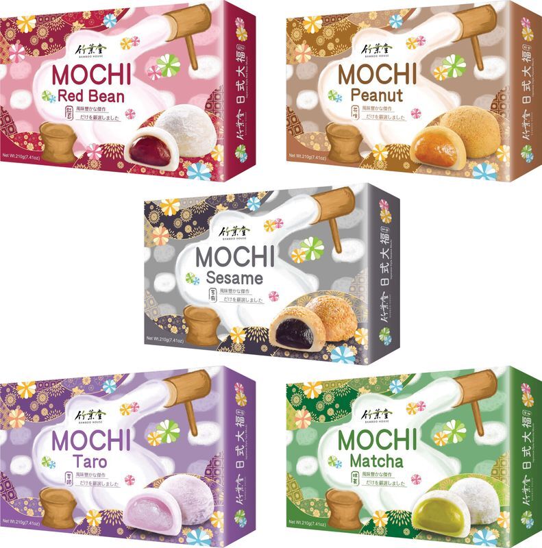 5er Set MOCHI SELECTION von Bamboo House mit 5 verschiedenen Sorten Klebreiskuchen | 30 geschmackvolle Mochis 10000-M5