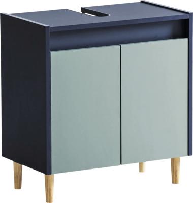 Waschbeckenunterschrank Möbelpartner Lovis BxHxT 56.9x60.1x33 cm nachtblau/taubenblau 157032