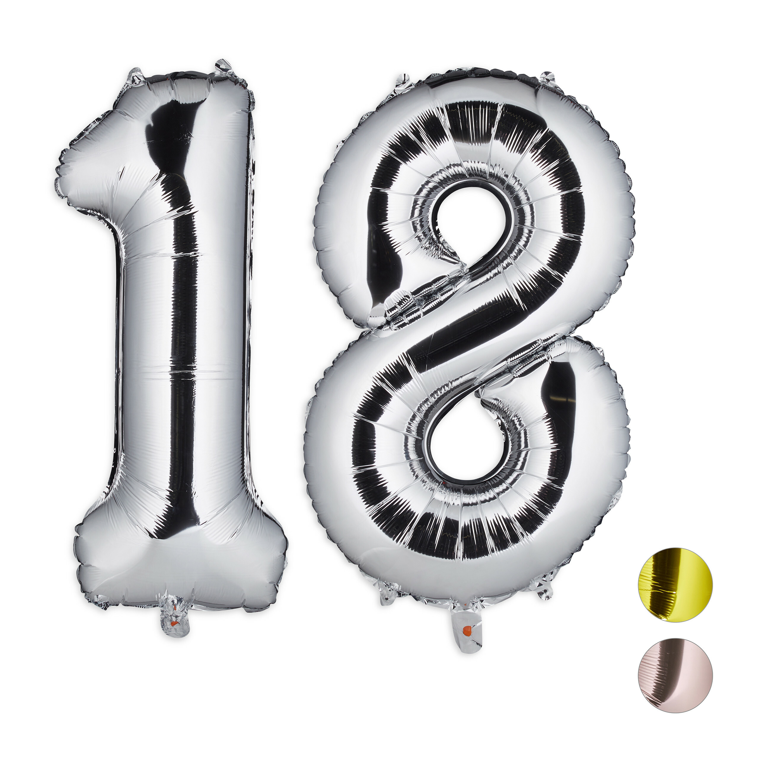 18 Silber Helium Luftballon Geburtstag  XXL FOLIENBALLON Zahl 86cm Gold od