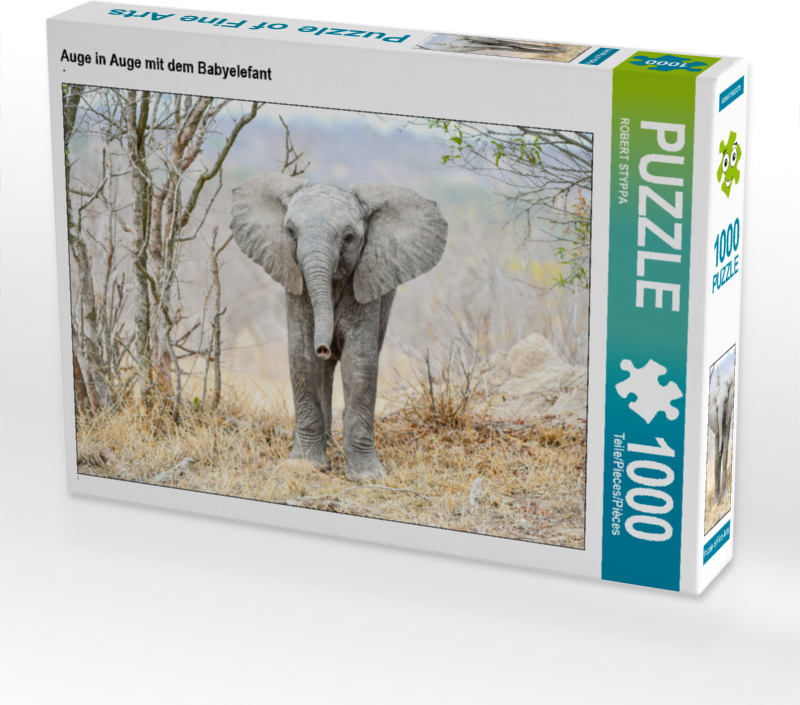 CALVENDO Puzzle Auge in Auge mit dem Babyelefant | 1000 Teile Lege-Größe 64x48cm Foto-Puzzle für glückliche Stunden
