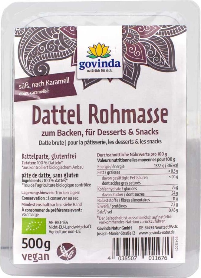 Govinda Natur GovindaDattelpaste (2 x 500 gr)