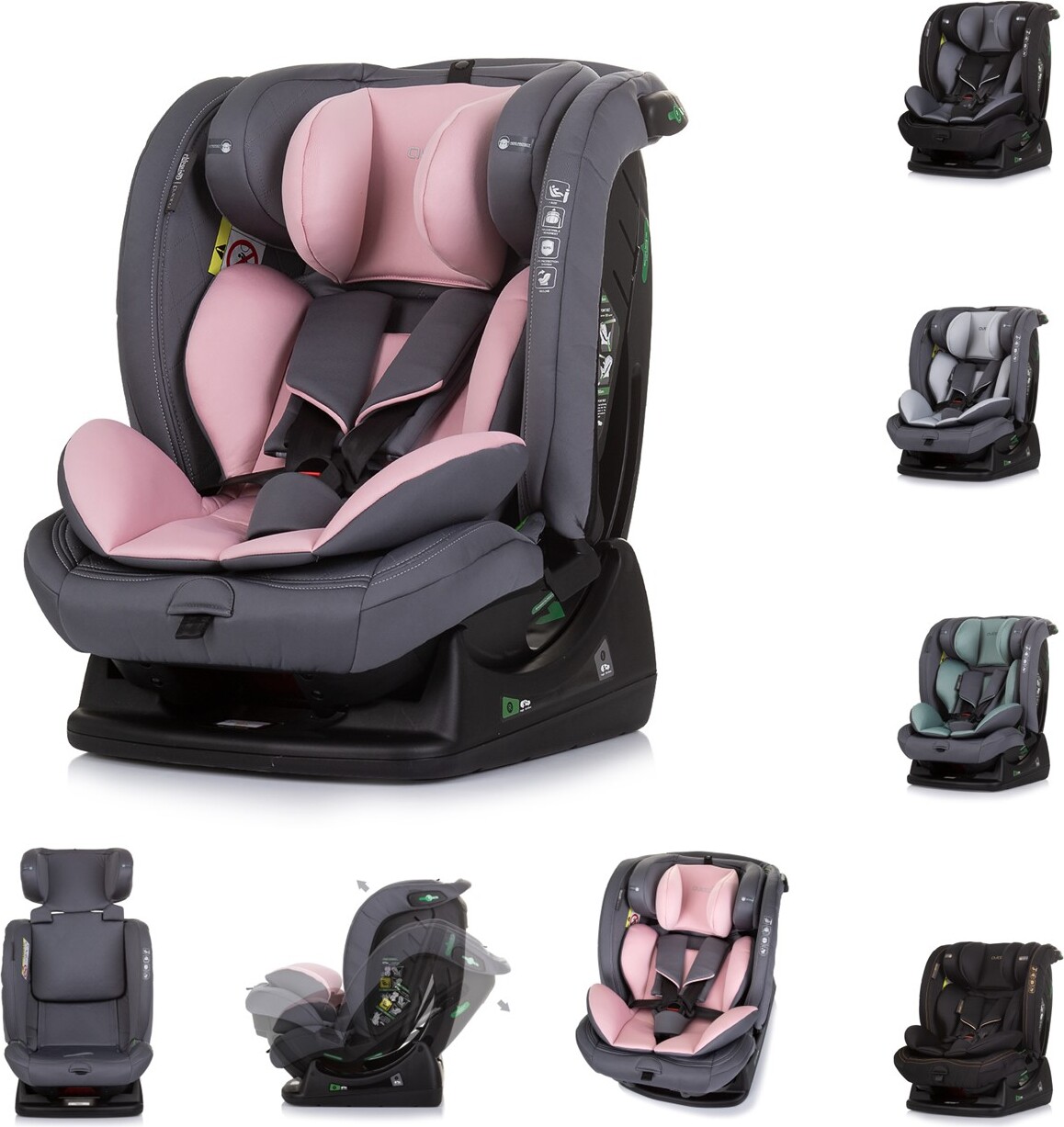 Chipolino Kindersitz i-Size Aviato (40 - 150 cm) Gruppe 0/1/2/3, verstellbar pink