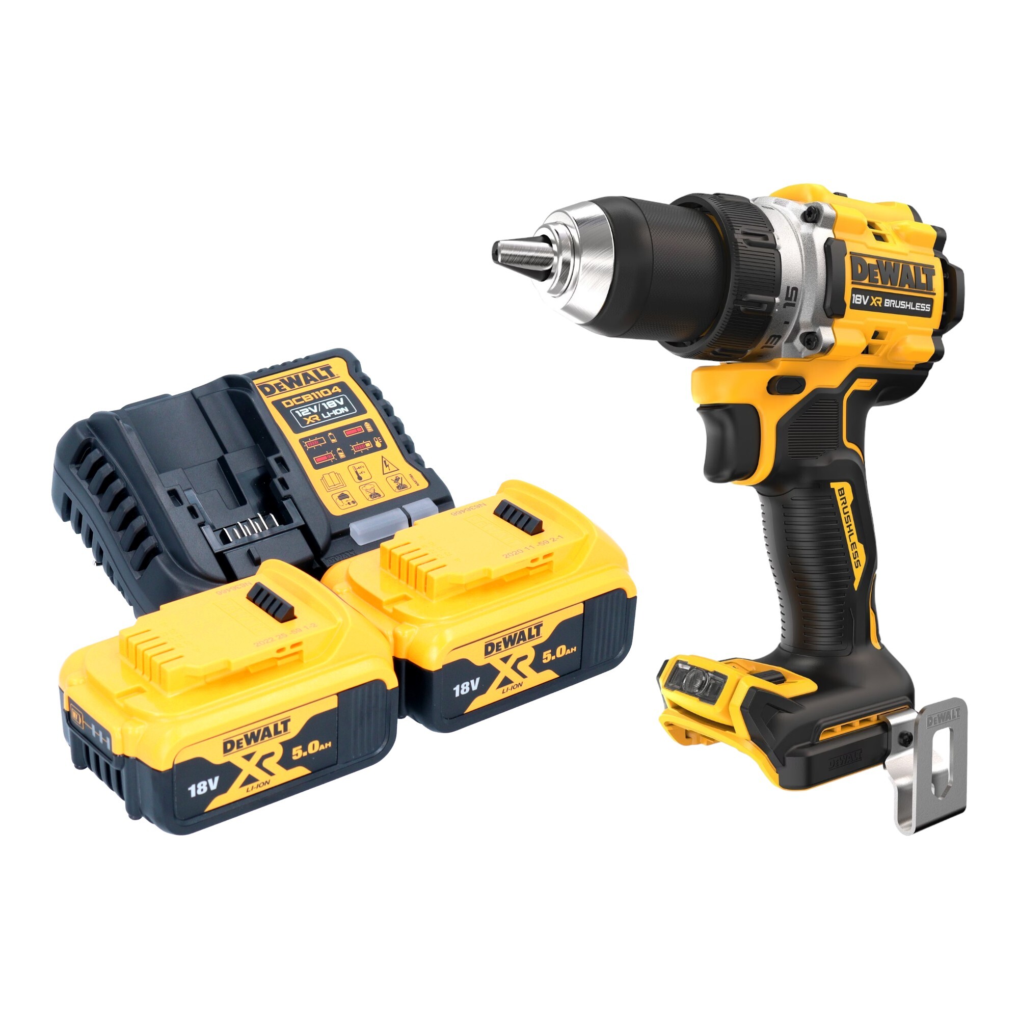 Akumulátorový vŕtací skrutkovač DeWalt DCD 800 P2 18 V 90 Nm + 2x akumulátor 5,0 Ah + nabíjačka