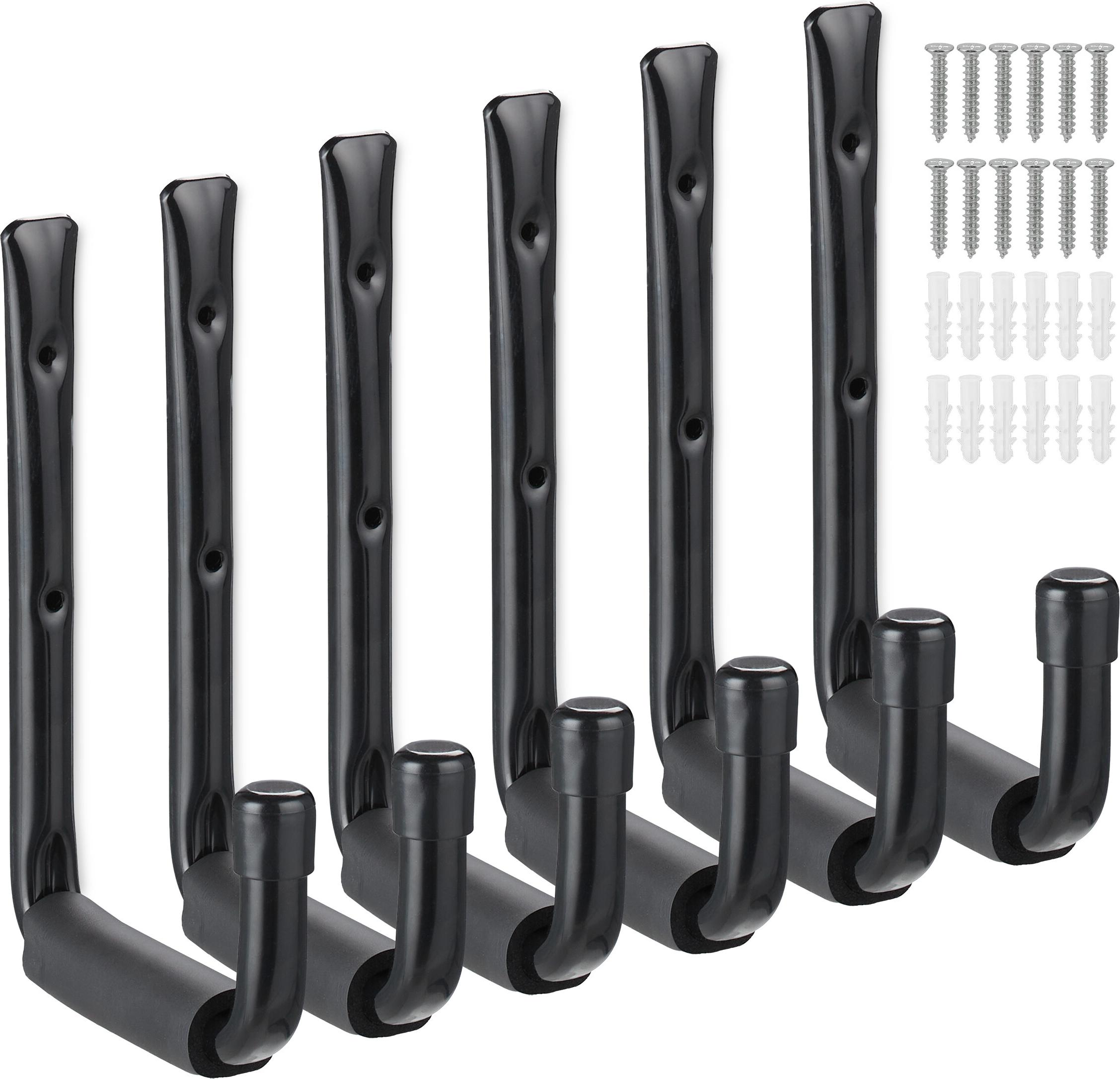 2 Ganci Muro In Acciaio Zincato Per Attrezzi - Supporto Parete Per Garage E Giardino Porta 10kg - Foto 12