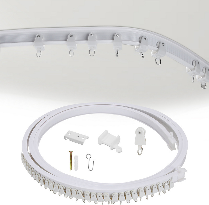 Binario Per Tenda Da Soffitto In Alluminio 3,7-4,6m - Regolabile E Resistente - Per Soggiorno, Camera, Doccia, Divisorio