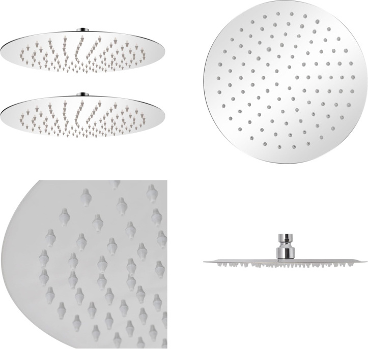 vidaXL Regenduschköpfe 2 Stk. Edelstahl Ø 25 cm - Duschkopf - Duschköpfe - Brausekopf - Brauseköpfe HL275935
