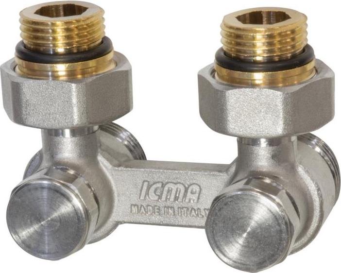 ICMA Heizkörper Hahnblock 3/4" x 1/2" Eck
