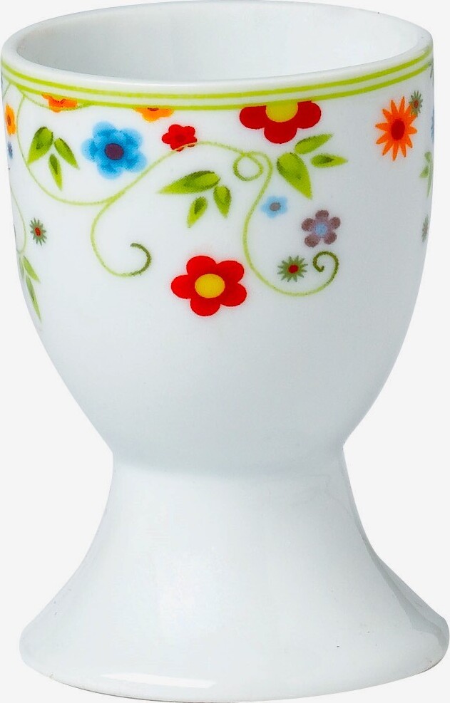 Van Well Bali Set 6 Portauovo In Porcellana Bianca Con Decoro Erba | Eleganti E Moderni, Lavastoviglie - 4