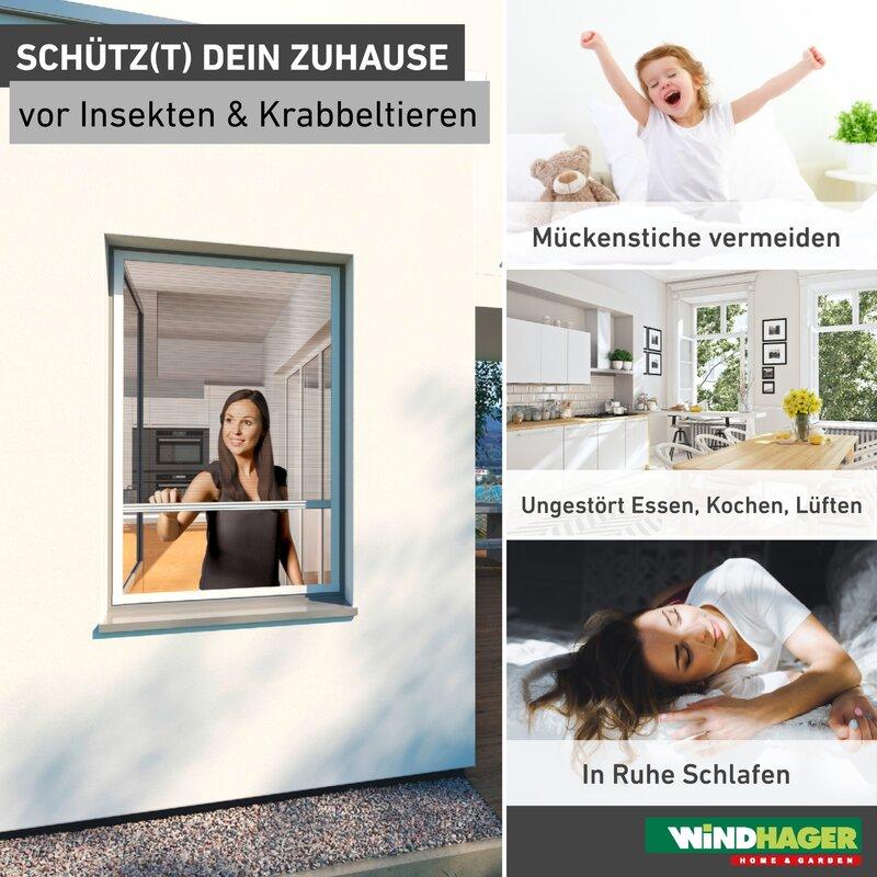Windhager Plissee Fliegengitterfenster ULTRA FLAT 1,3 m Breite für flächenversetzte Fenster