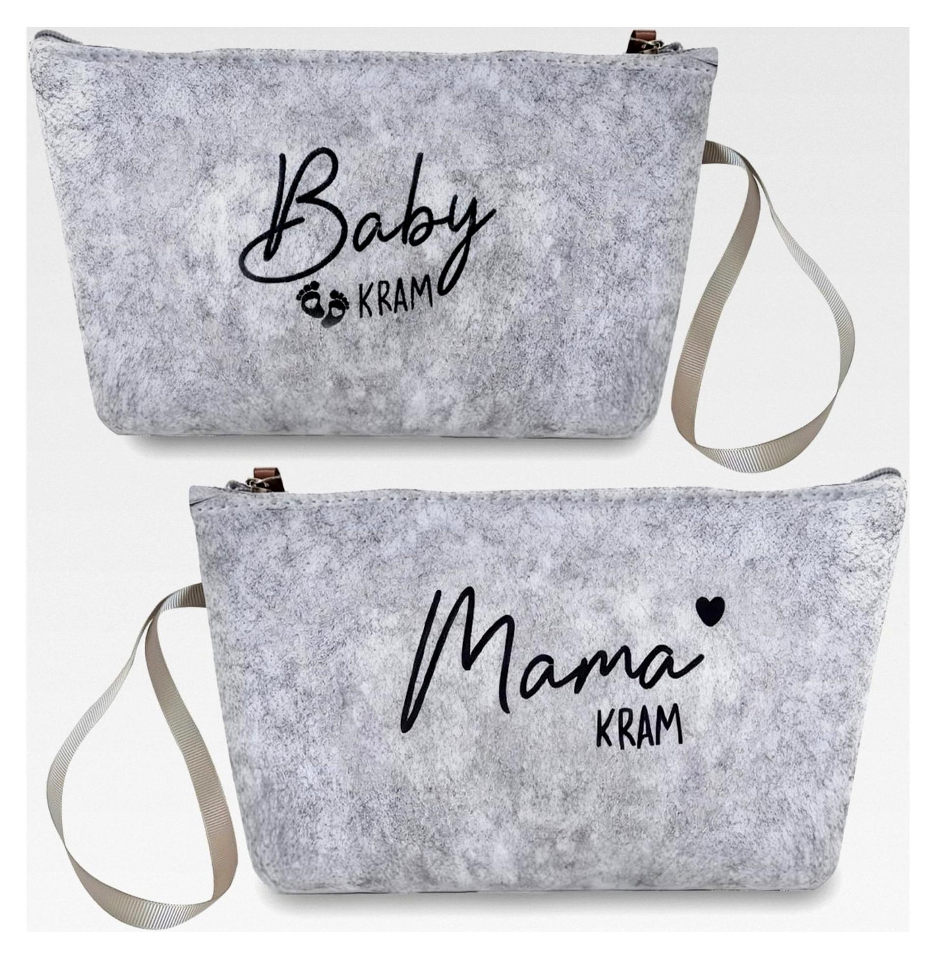 Markenlos 2er-Set Filz Schminktaschen – Geschenk für werdende Mütter, Reißverschluss-Organizer für Babybedarf