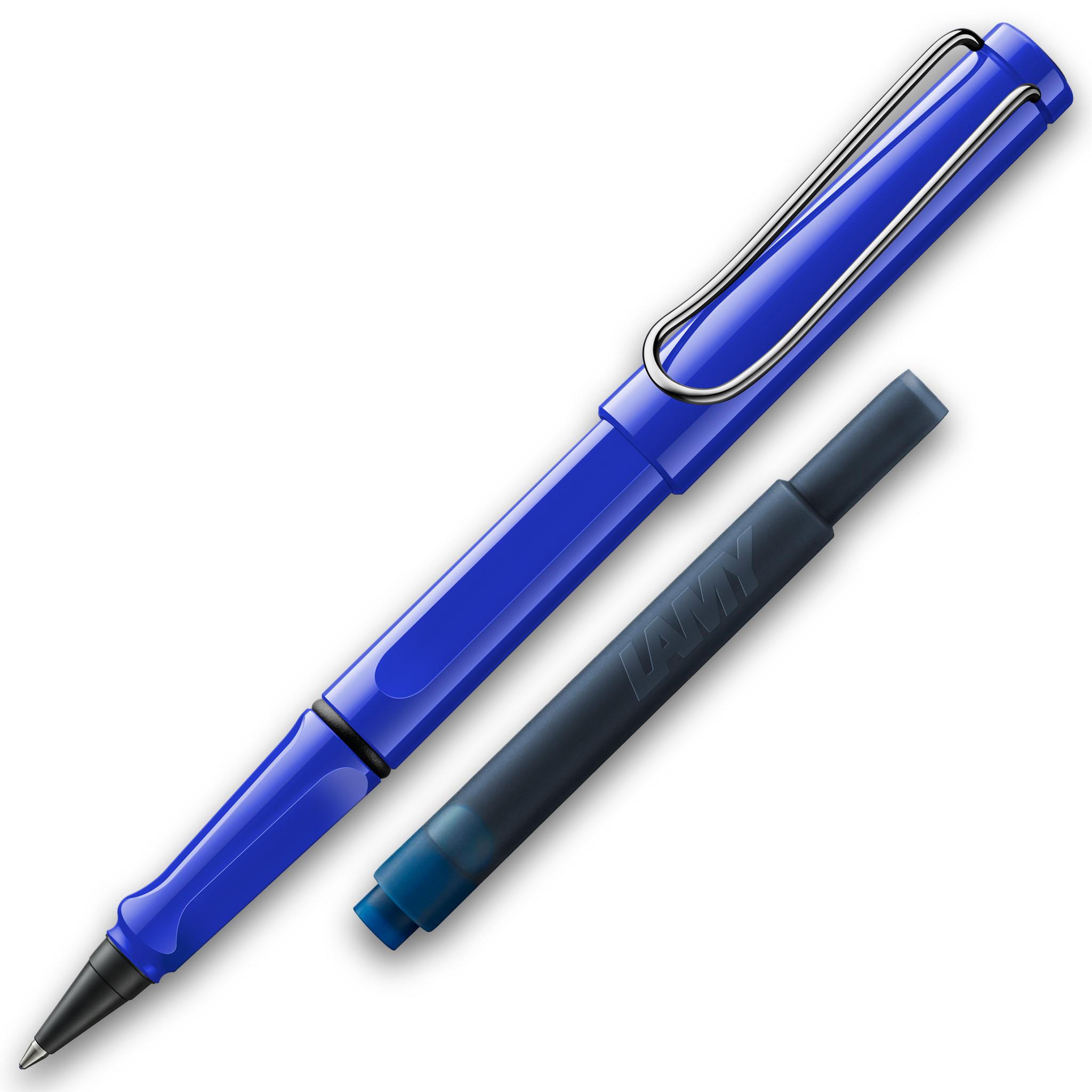 LAMY Tintenroller Safari Blau ROLL-INK Füller ergonomisch mit löschbare Füller Tintenpatrone blau 1240186