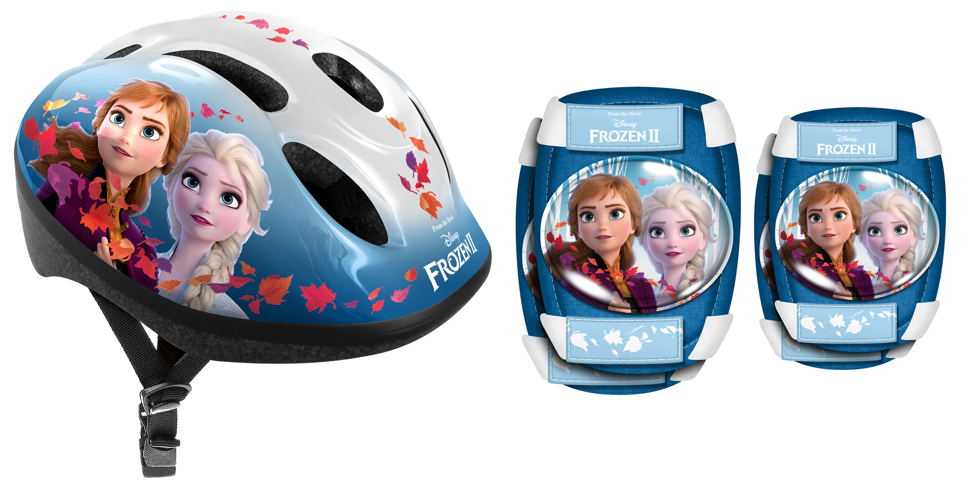 Frozen Eiskönigin Disney Kinderfahrrad Helm Knieschoner im Set 