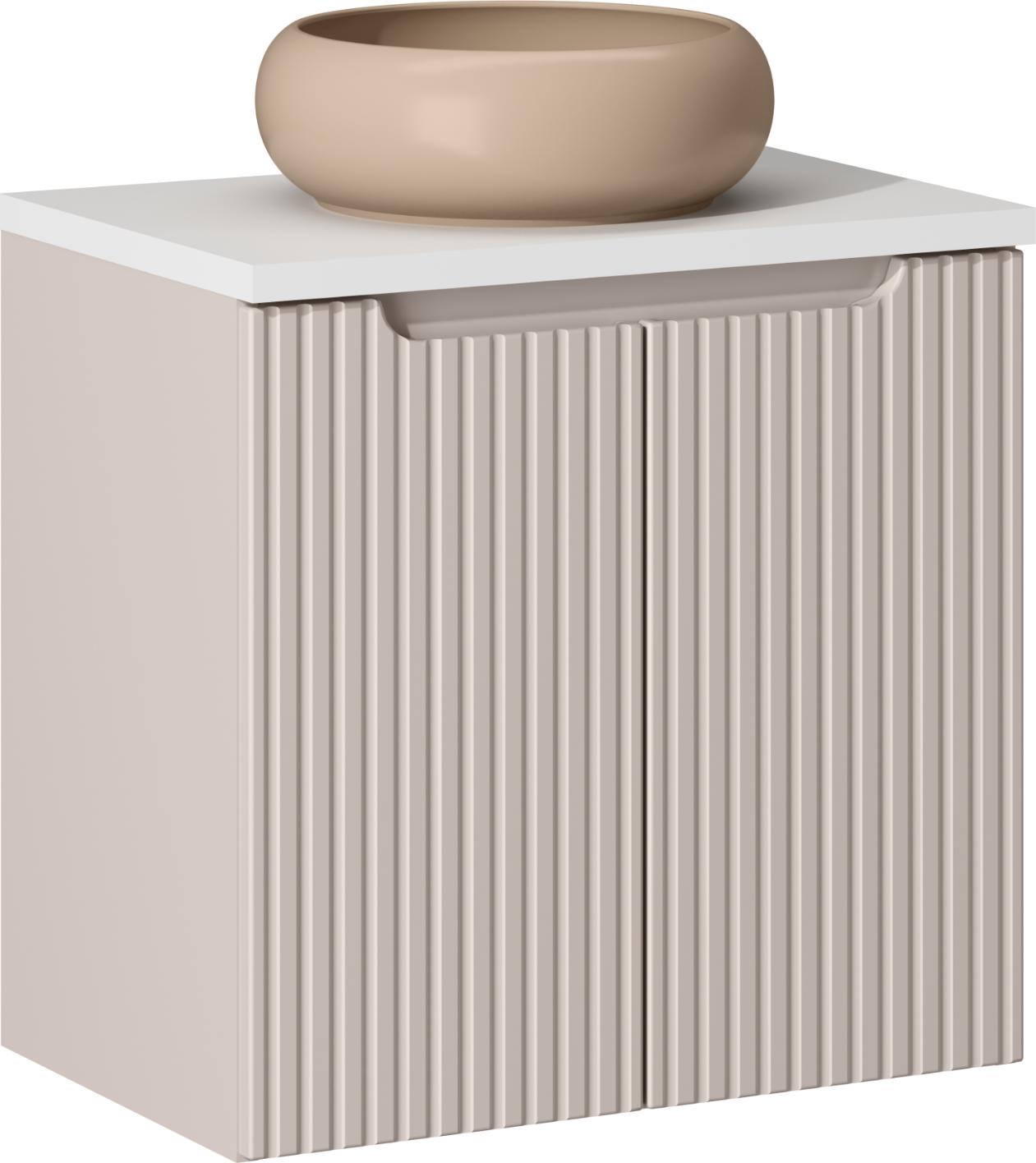 Badezimmerschrank 60 Cm Mit Aufsatzwaschtisch Kaschmir Modern