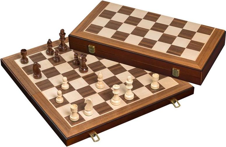 Philos Schachspiel Turnier Holz Kassette Feld 55 mm Königshöhe 98 mm
