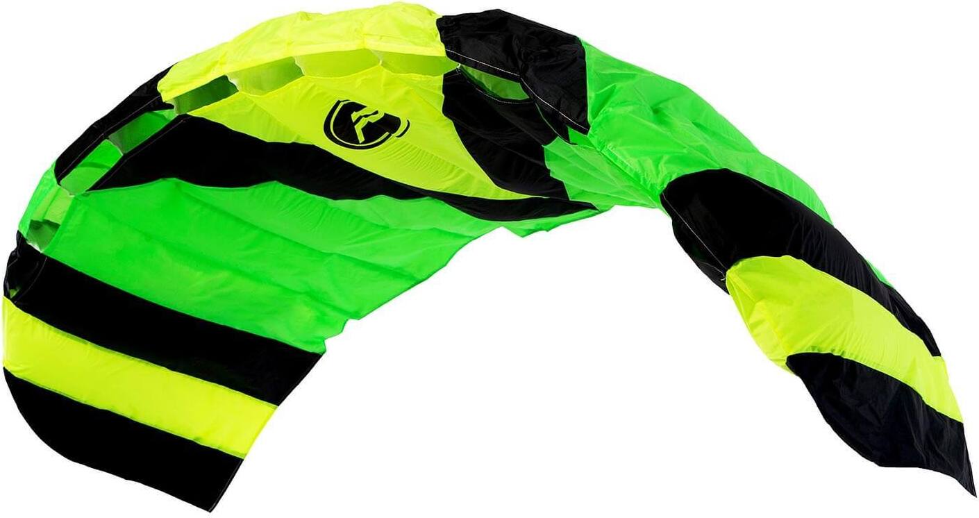 Wolkenstürmer Paraflex Trainer 3.1 Vert Fluo – Aile De Traction 4 Lignes, Cerf-Volant D’Entraînement Kitesurf, Mountainboard & Buggy