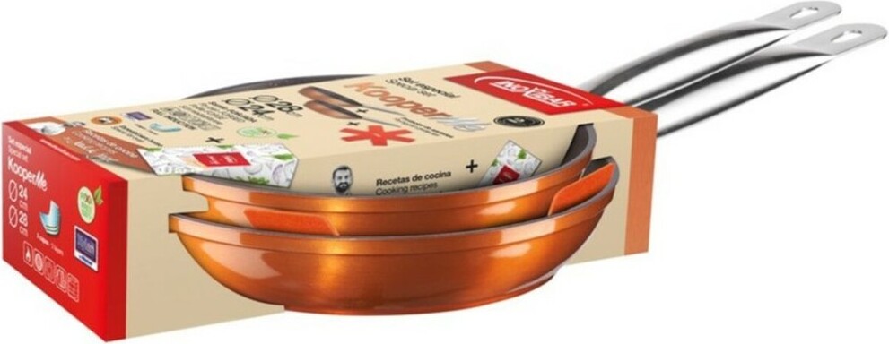 Pfanne Inoxibar KOOPERME Kupfer Geschmiedetes Aluminium Ø 24 cm Ø 28 cm (28 cm) (Ø 24 cm) (2 Stück) S0459625