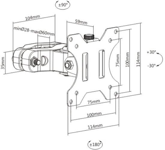 OEM TV-Halter für 17-32 Zoll, kantelbar, 8 kg Belastbarkeit, VESA 75/100 2026