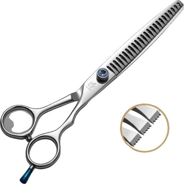 Nožnice na strihanie chlpov pre domáce zvieratá, tenké nožnice, profesionálny nástroj na starostlivosť, modré 7,5 palca