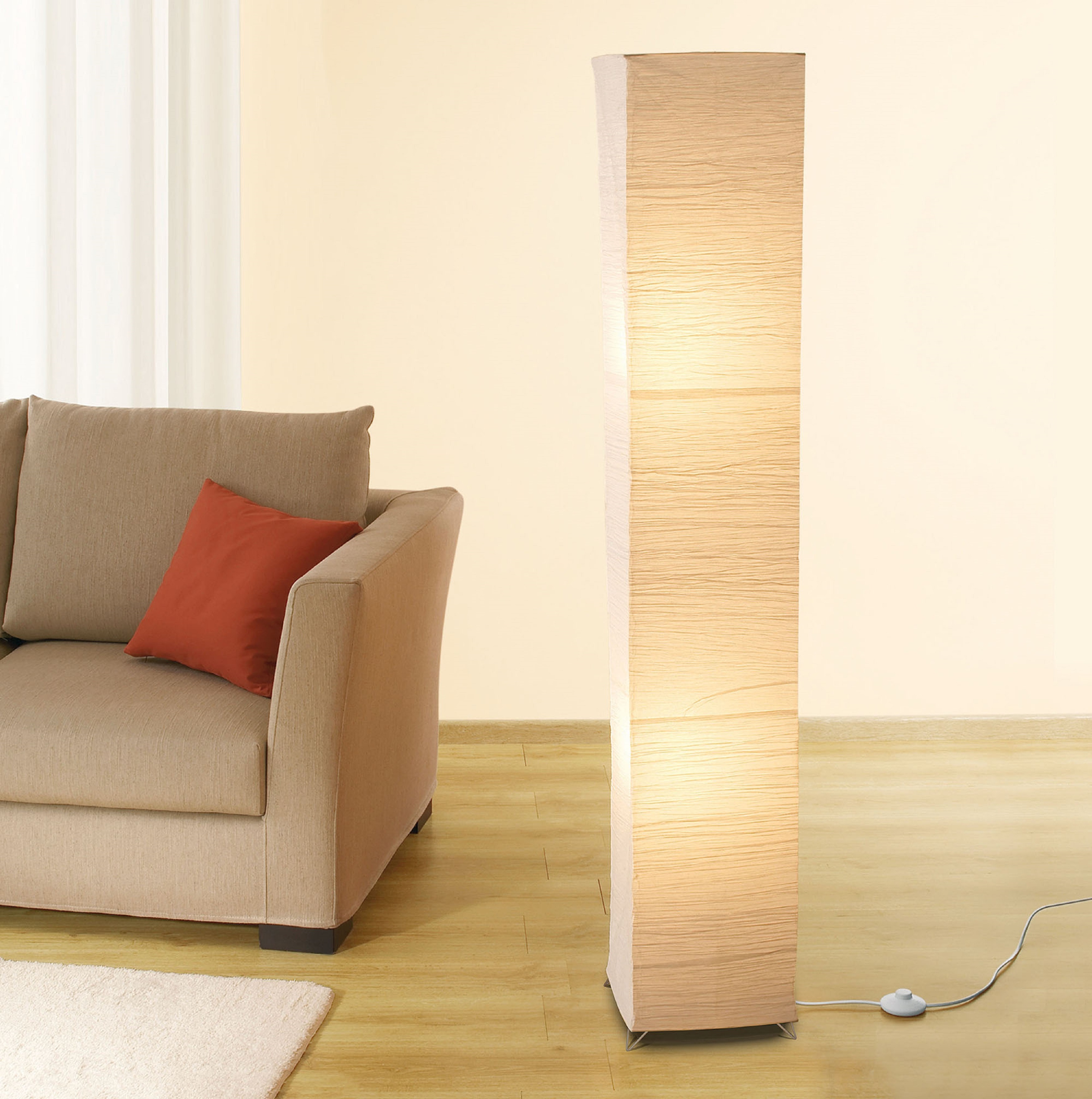 Trango Reispapierlampe "Oslo" beige eckig 1213