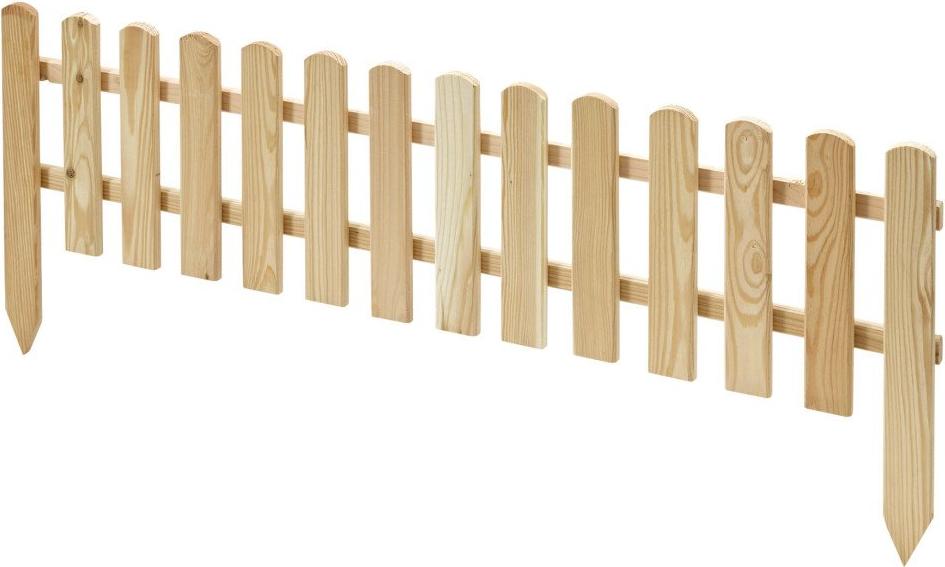 iWerk Steckzaun aus Lärche für den Garten, 120 x 30 cm, einfach und schnell aufzustellen